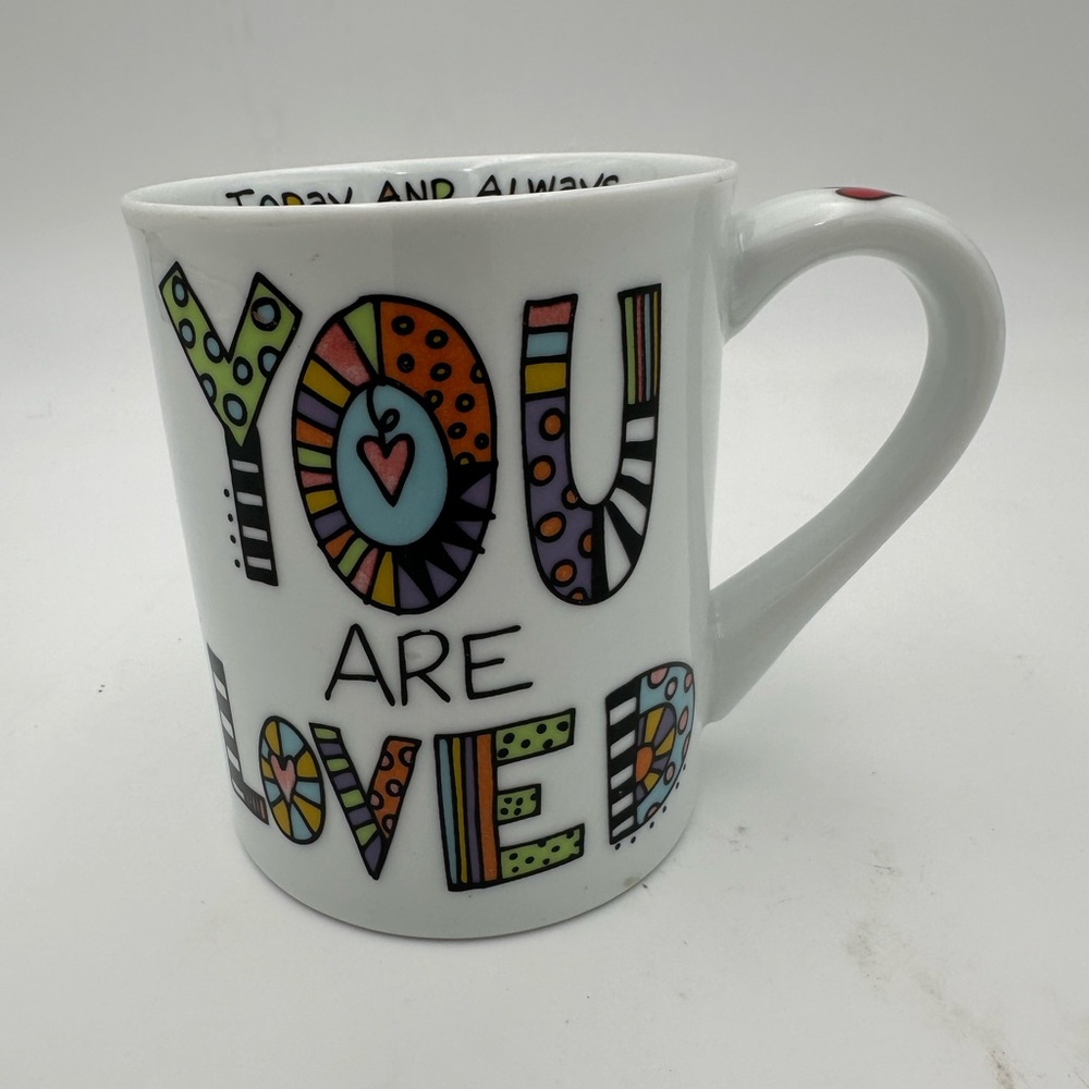 You Are Loved Oversized Coffee Mug by Our Name is Mud Ceramic 12 Oz Love Message - Picture 2 of 8